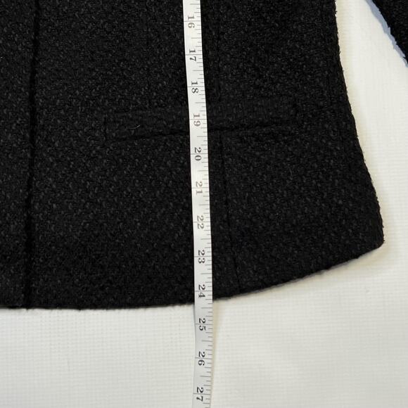 Bon'A Parte Jacket Womens 42 UK 16 Black Textured Lined Wool Blend Snap Front - Picture 9 of 12